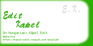 edit kapel business card